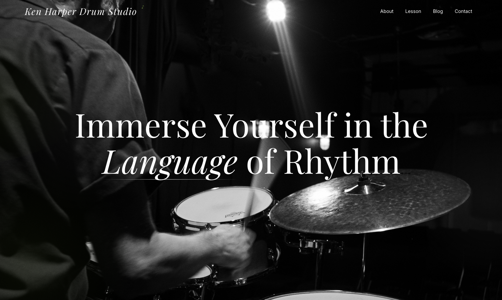 Ken Harper Drum Studio website built by TrueScaleTech